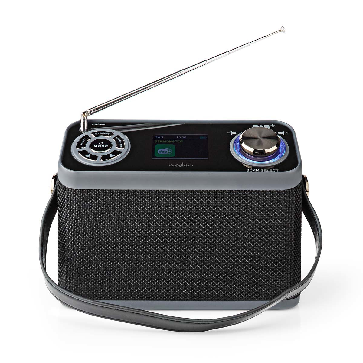 Nedis DAB+/UKW-Tischradio, Bluetooth – Schwarz