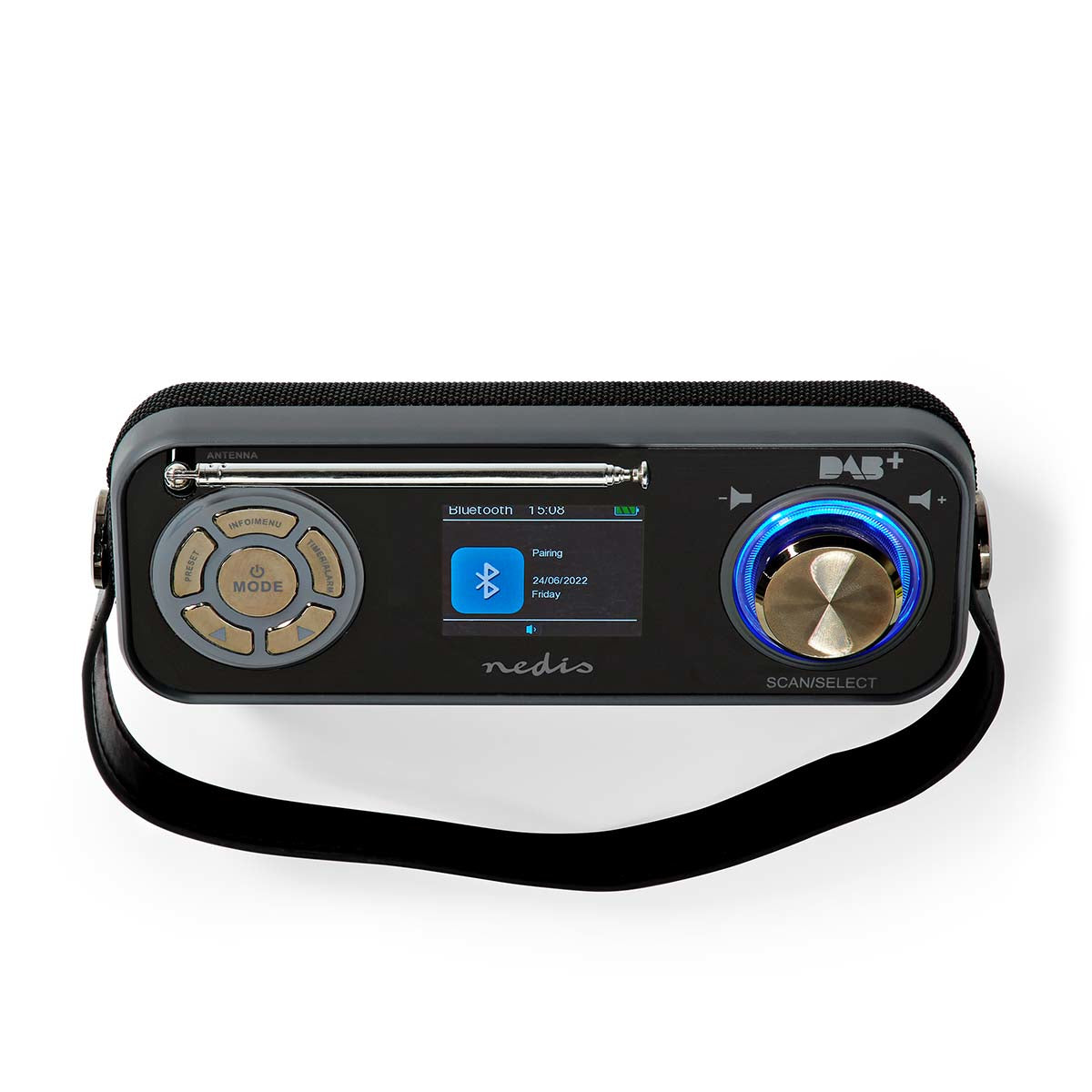 Nedis DAB+/UKW-Tischradio, Bluetooth – Schwarz