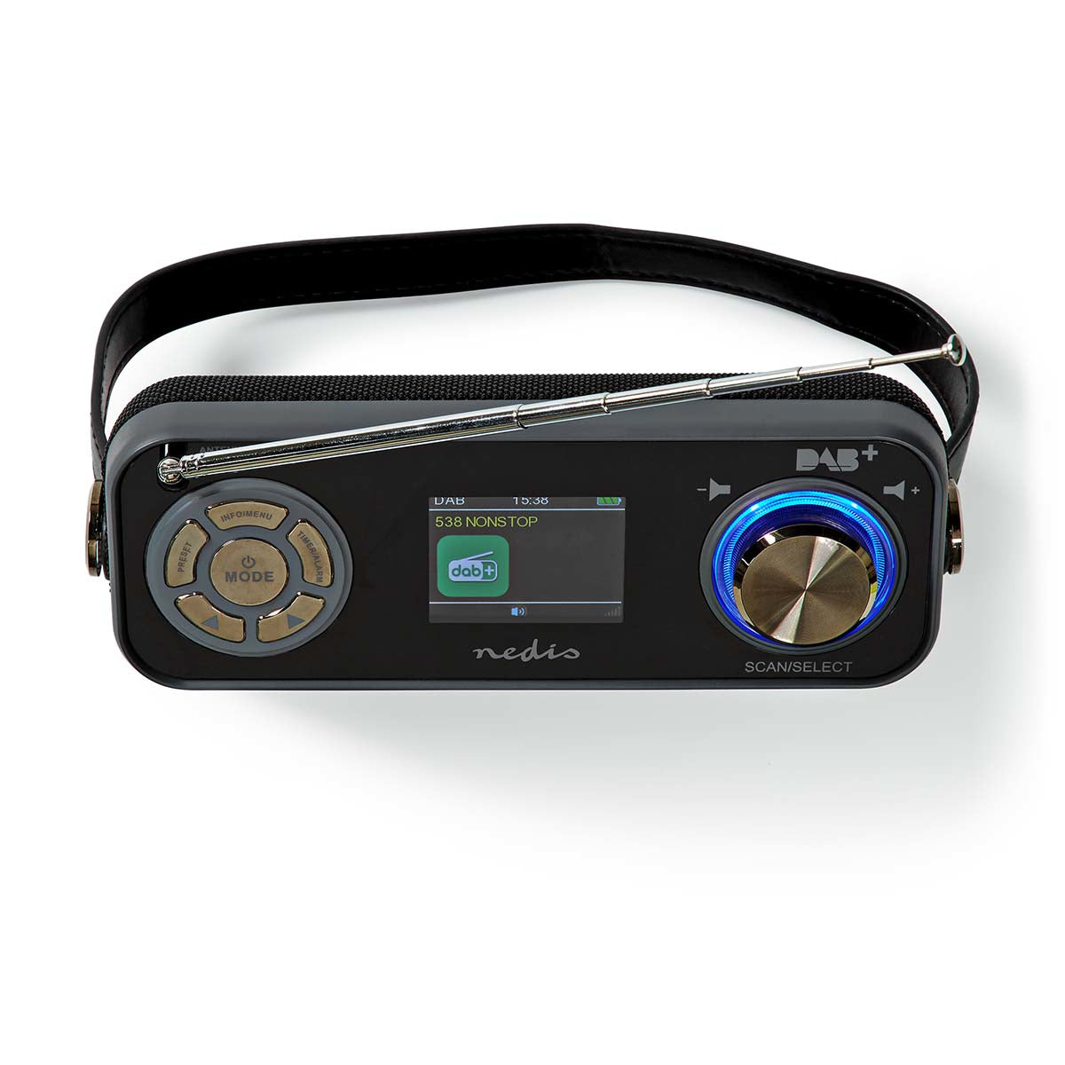Nedis DAB+/UKW-Tischradio, Bluetooth – Schwarz