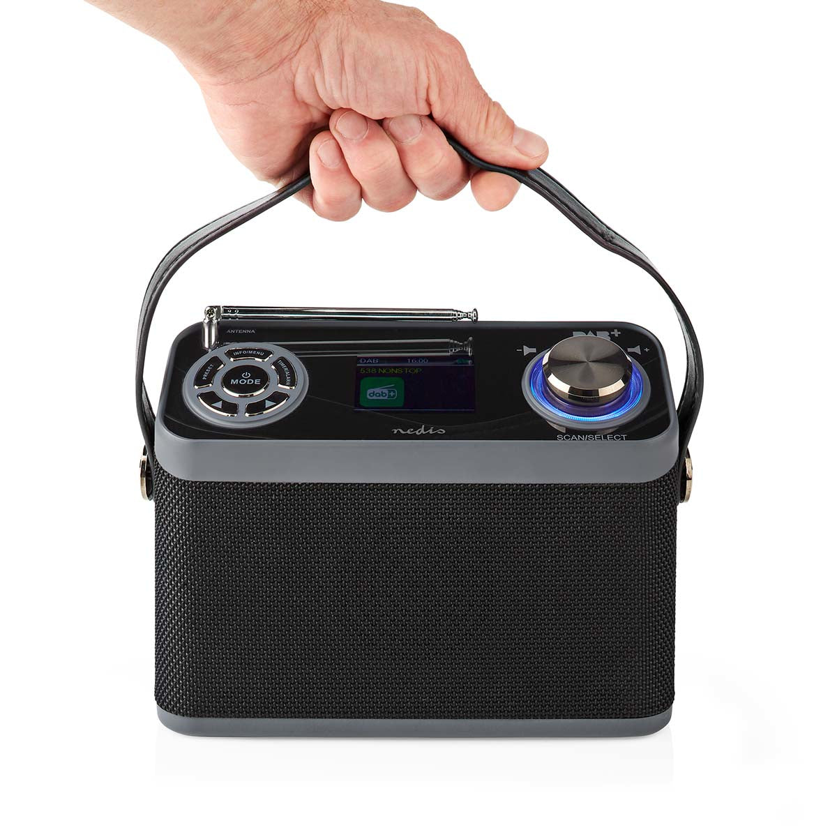 Nedis DAB+/UKW-Tischradio, Bluetooth – Schwarz