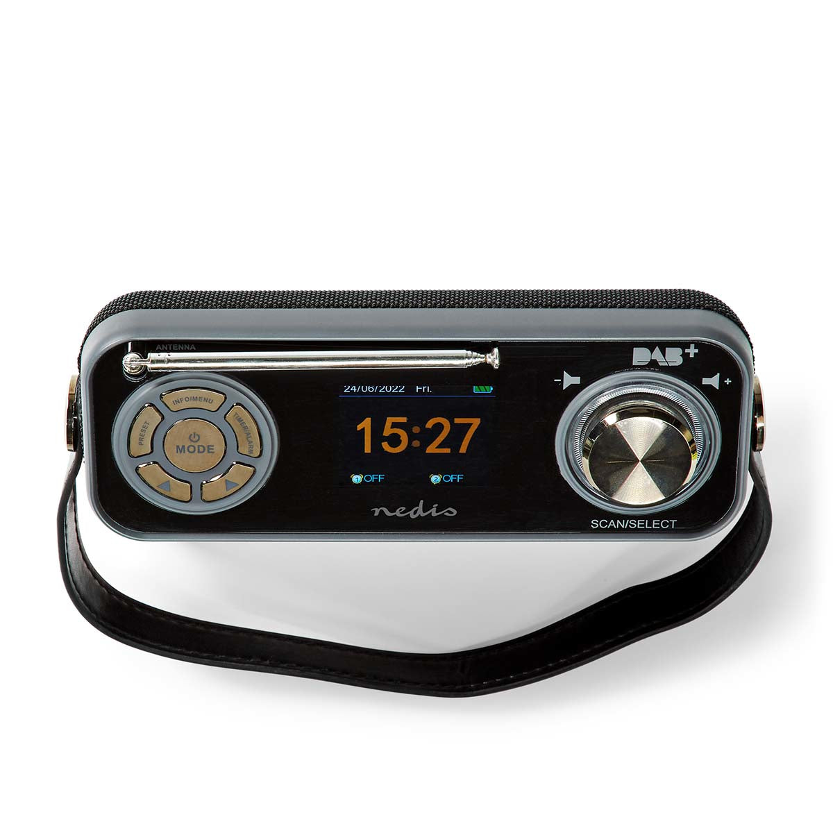 Nedis DAB+/UKW-Tischradio, Bluetooth – Schwarz
