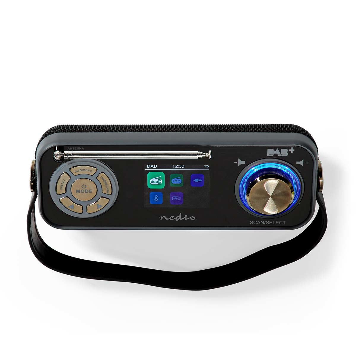Nedis DAB+/UKW-Tischradio, Bluetooth – Schwarz