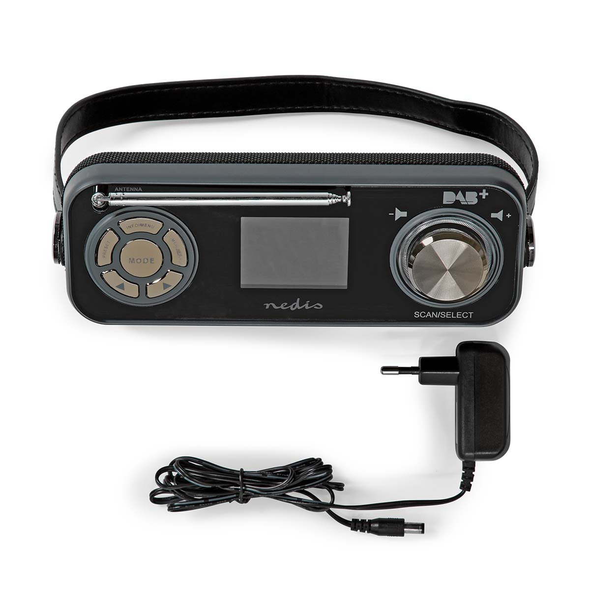 Nedis DAB+/UKW-Tischradio, Bluetooth – Schwarz