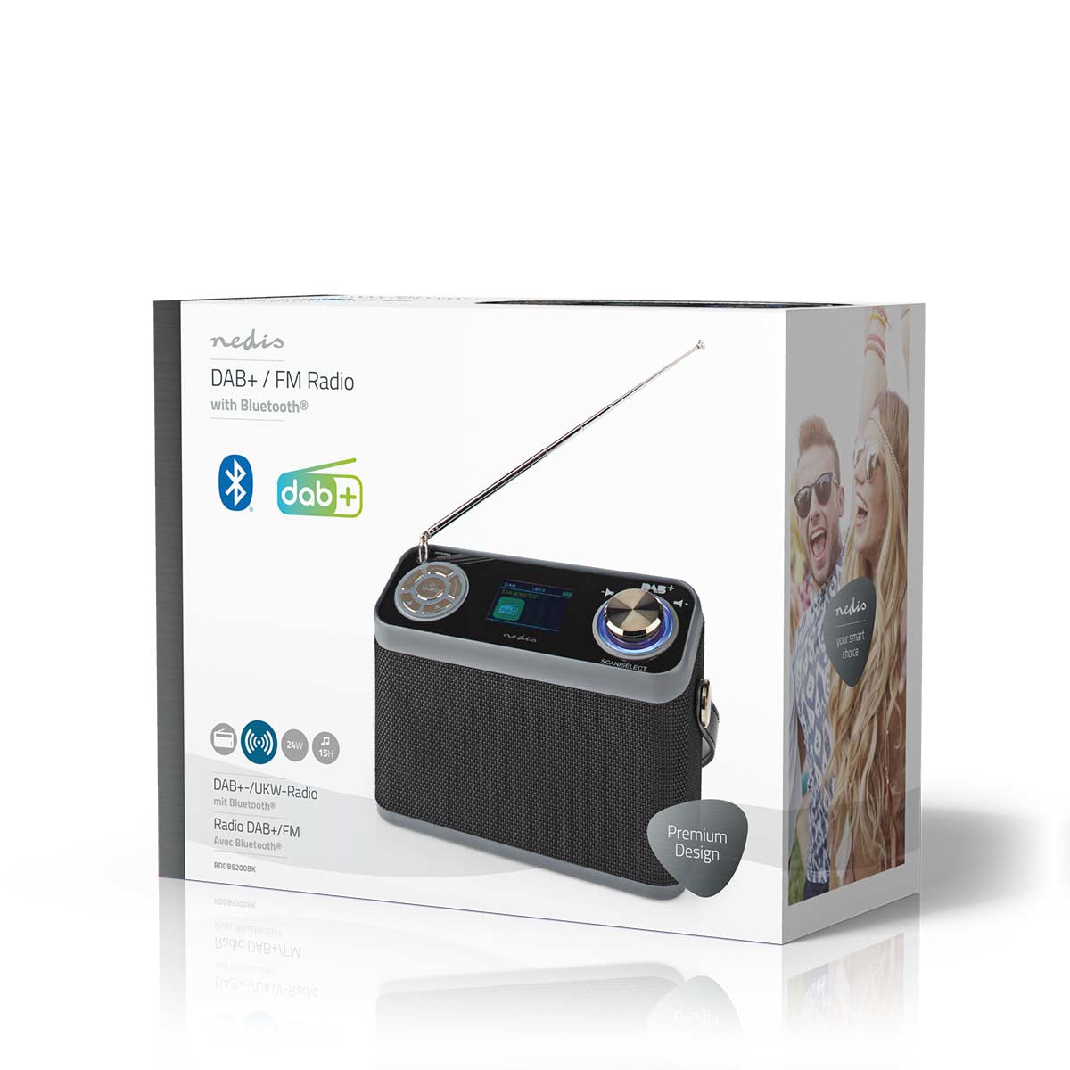 Nedis DAB+/UKW-Tischradio, Bluetooth – Schwarz