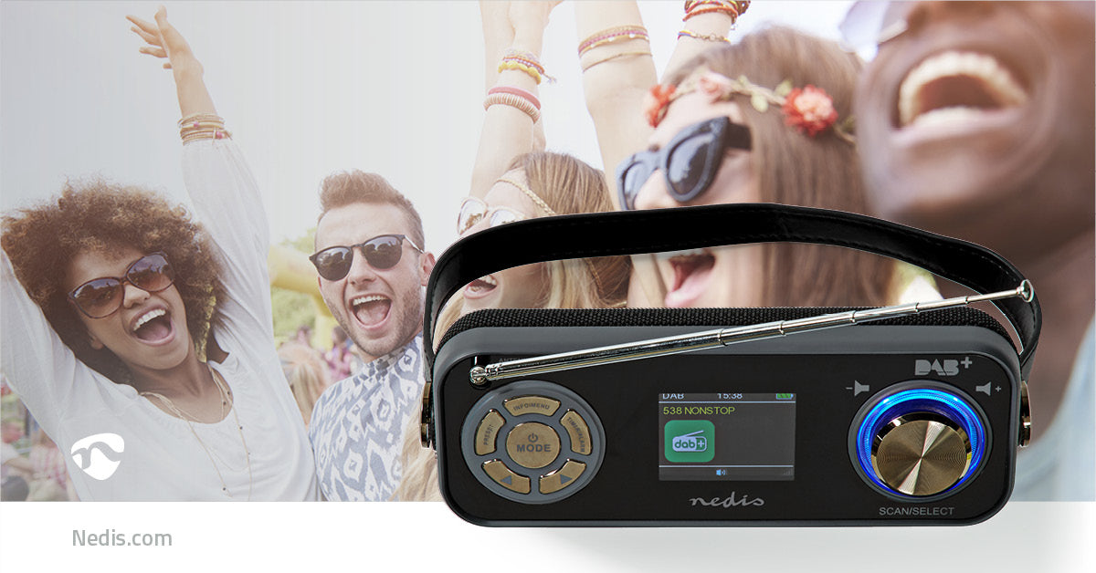 Nedis DAB+/UKW-Tischradio, Bluetooth – Schwarz