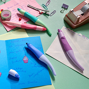 STABILO EASYoriginal Start Pastell – Tintenroller, mit Kappe, 0,5 mm, Blau, für Linkshänder