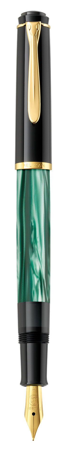 Pelikan Füllhalter M 200 – Grün marmoriert, integriertes Befüllsystem