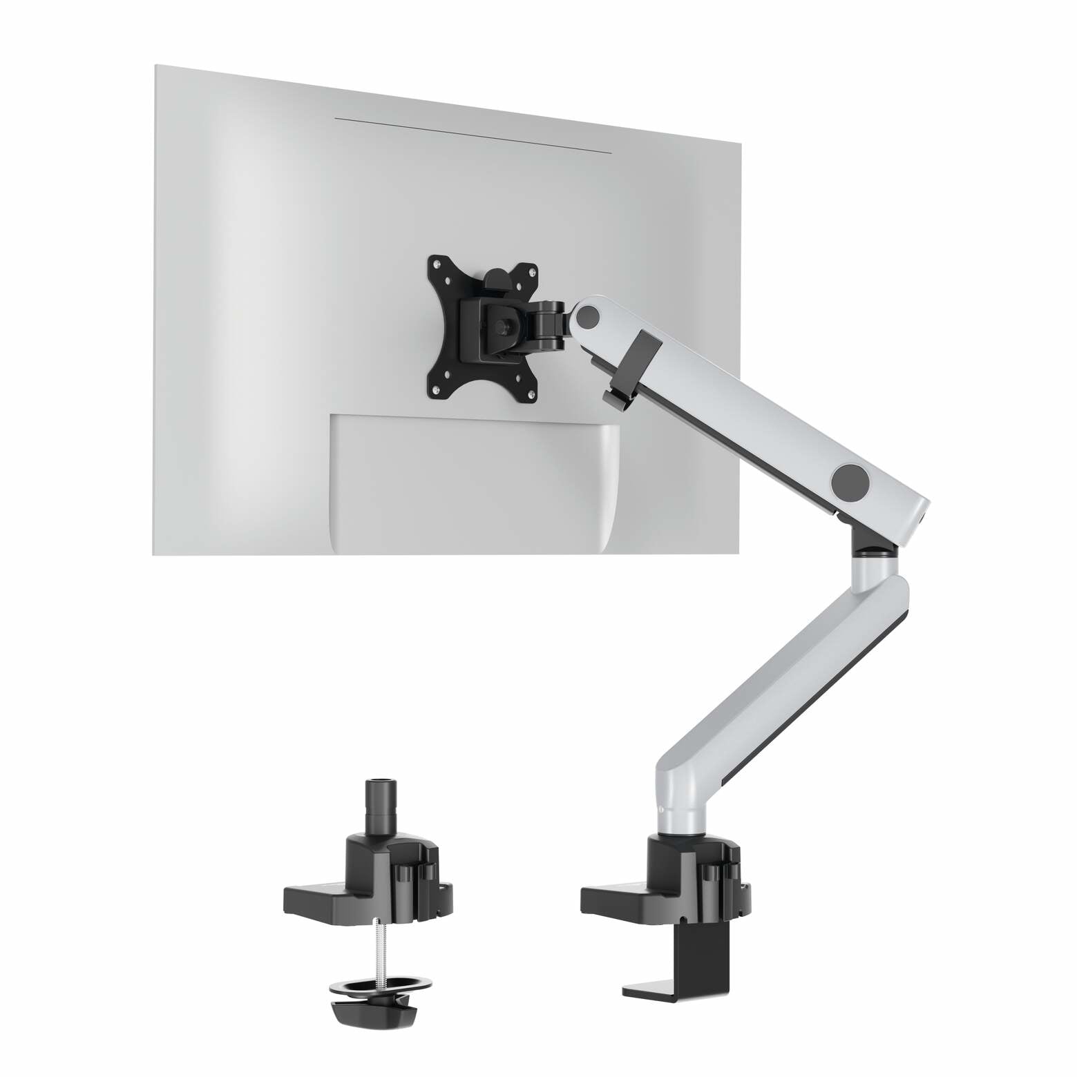 Durable Select Plus – Monitorarm, bis 32", VESA 75 × 75/100 × 100 mm, höhenverstellbar 20–130 mm, silber