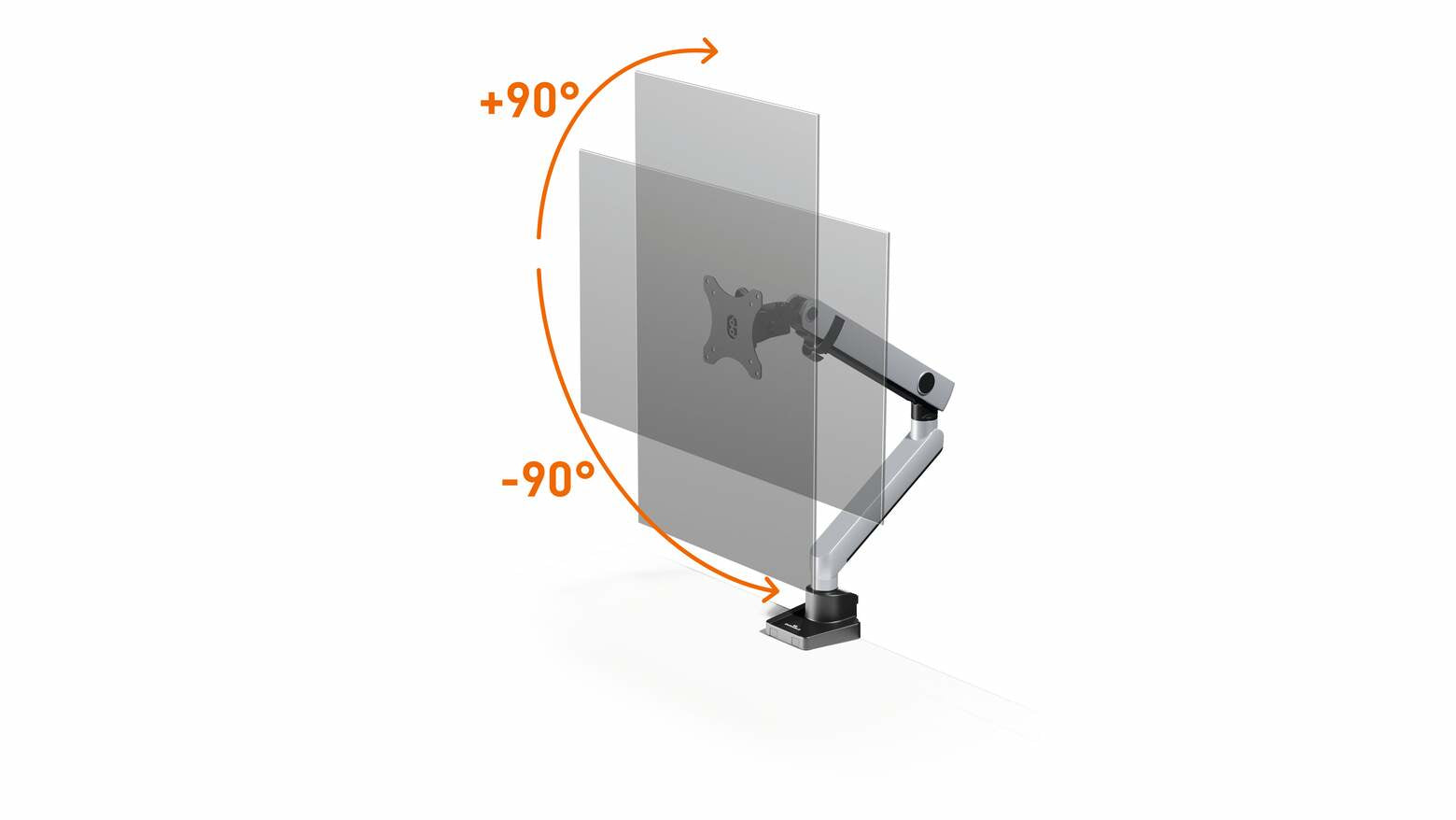 Durable Select Plus – Monitorarm, bis 32", VESA 75 × 75/100 × 100 mm, höhenverstellbar 20–130 mm, silber