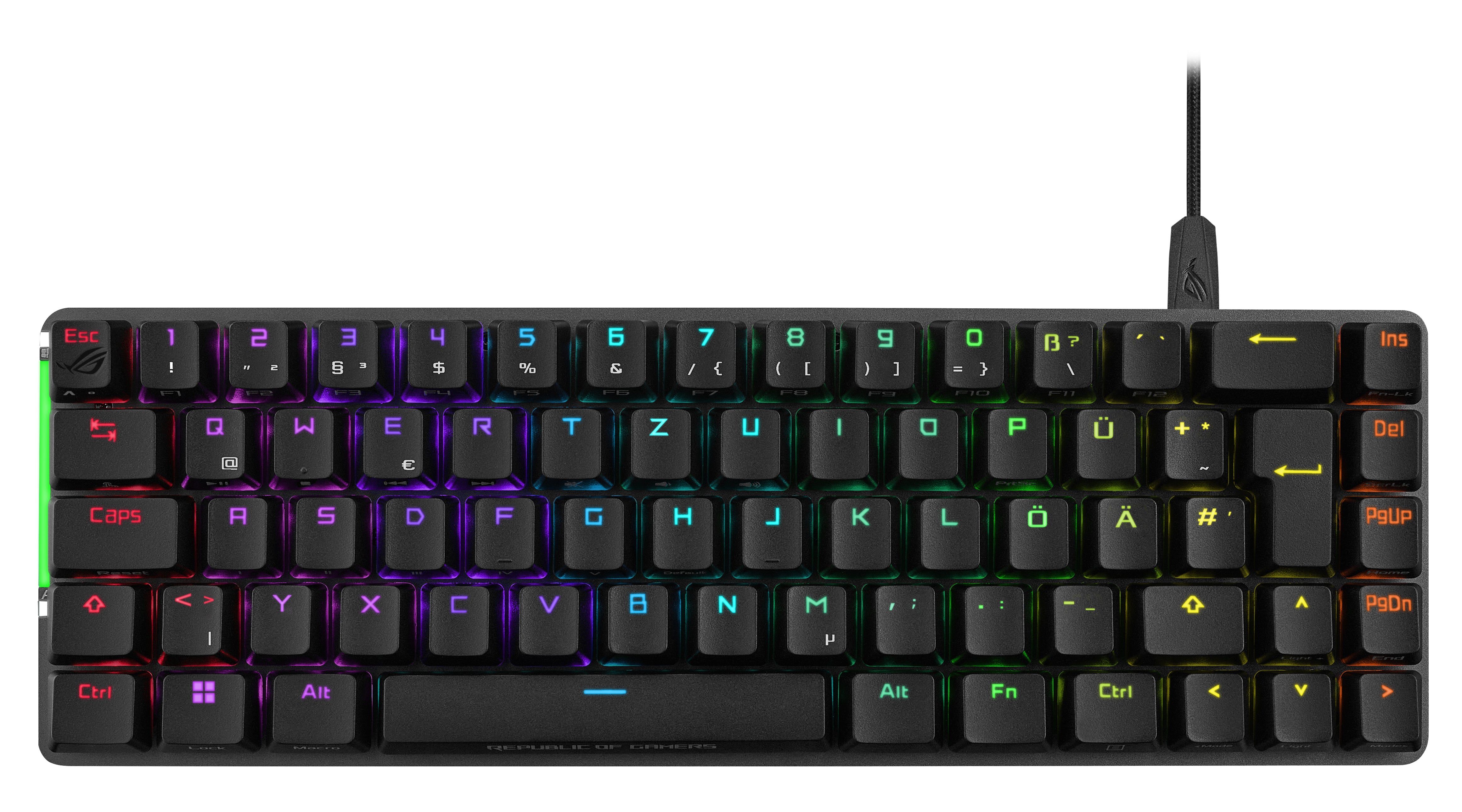 ASUS ROG Falchion Ace – Tastatur 65% – mechanisch – kabelgebunden (USB-C) – RGB – ohne Ziffernblock – schwarz