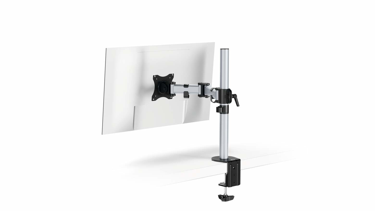 Durable Select – Monitorhalterung, Tischklemme, bis 27", VESA 75 × 75/100 × 100 mm, 8 kg, silber metallic
