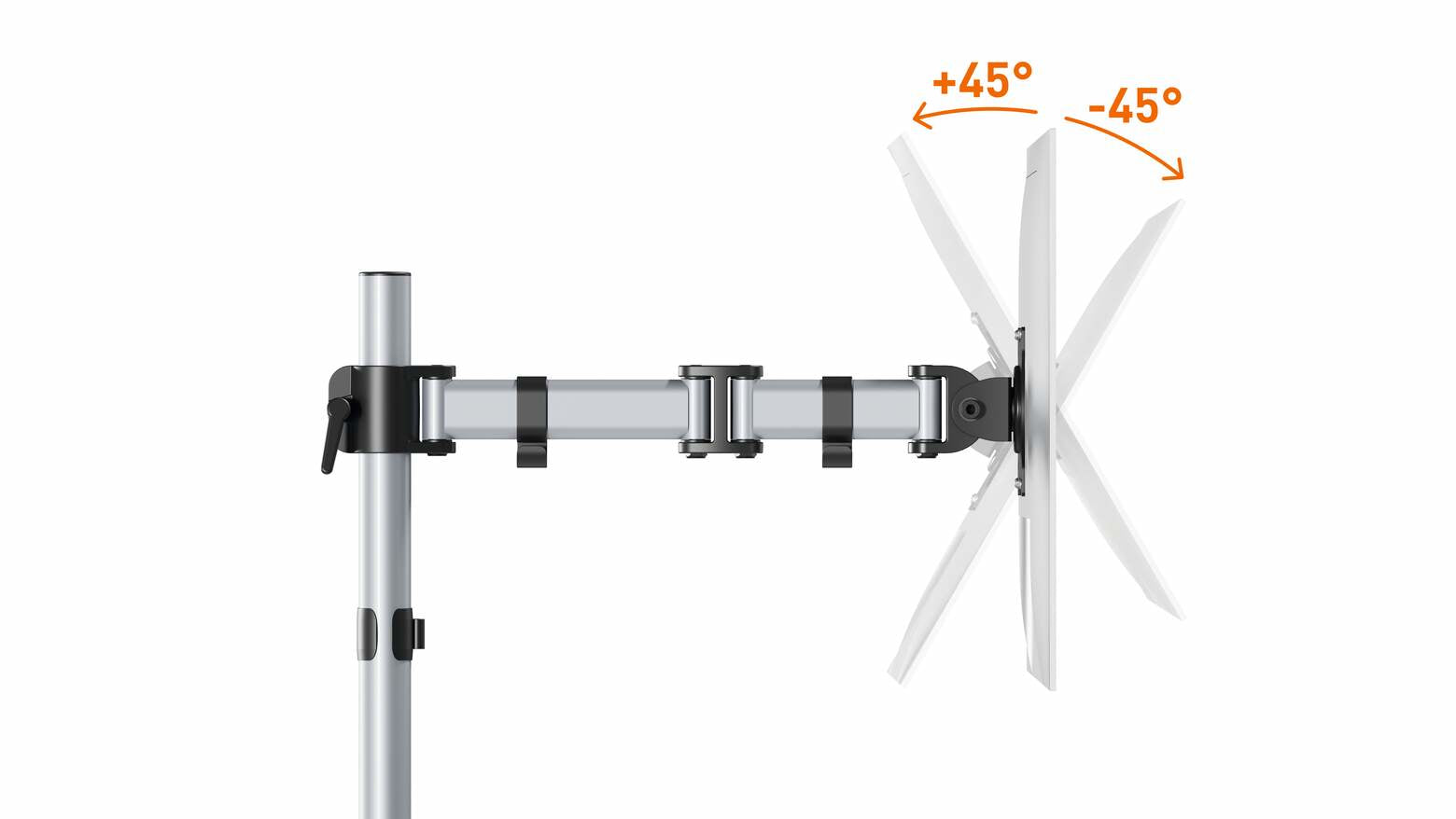 Durable Select – Monitorhalterung, Tischklemme, bis 27", VESA 75 × 75/100 × 100 mm, 8 kg, silber metallic