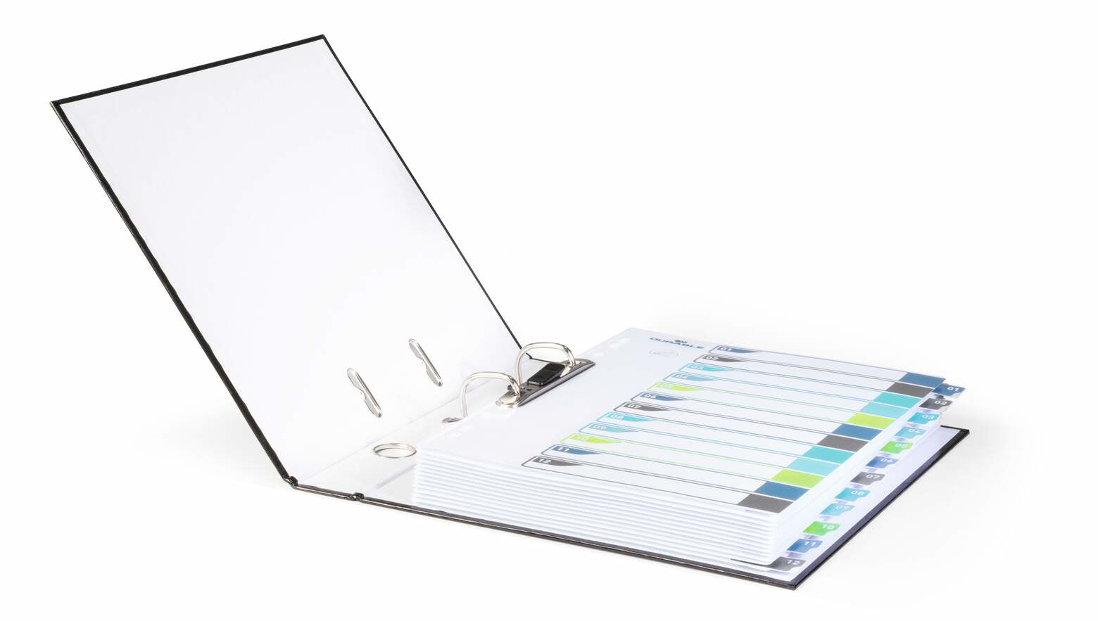 Durable Register A4+ Überbreit – Nummeriert 1–12, 12 Taben, PP, Mehrfarbig, mit Indexblatt, Universallochung