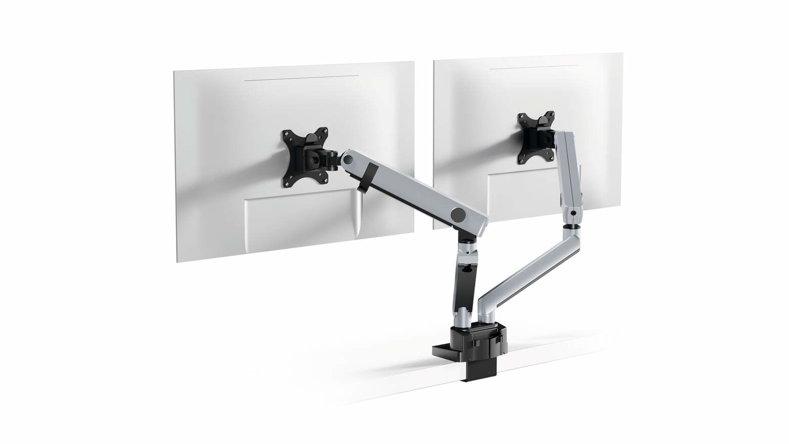 Durable Select Plus – Monitorarm, 2 Monitore, Tischklemme – bis 32", VESA 75 × 75/100 × 100 mm, Gasfeder