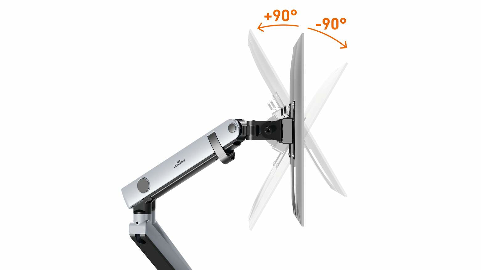Durable Select Plus – Monitorarm, 2 Monitore, Tischklemme – bis 32", VESA 75 × 75/100 × 100 mm, Gasfeder