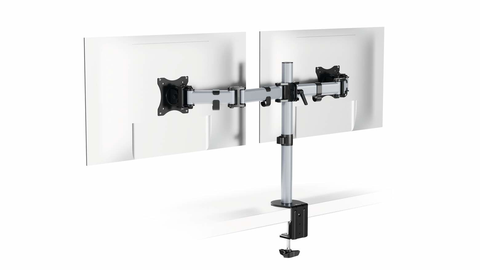 Durable Select – Monitorarm, 2 Monitore, Tischklemme, bis 27", VESA 75 × 75/100 × 100 mm, 8 kg