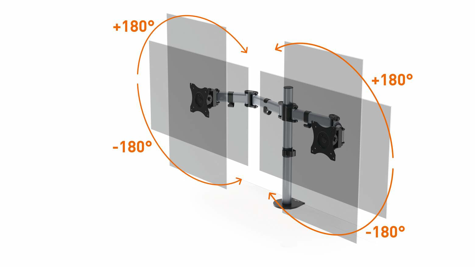 Durable Select – Monitorarm, 2 Monitore, Tischklemme, bis 27", VESA 75 × 75/100 × 100 mm, 8 kg
