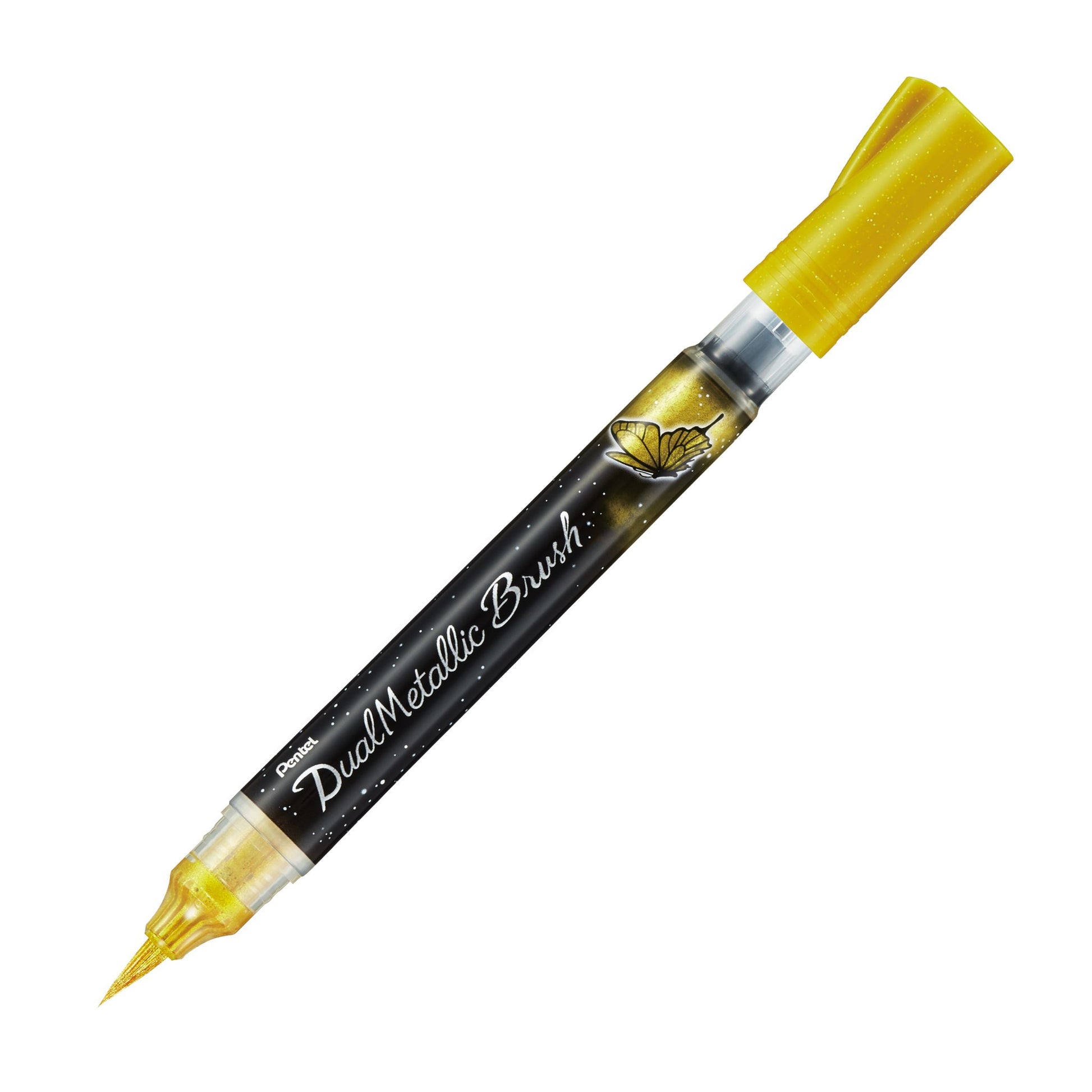 Pentel Brushpen Dual Metallic XGFH-DX – Liner-Pinsel, Nylon, Gold, 1 Stück