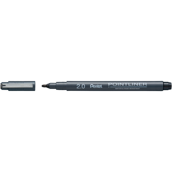 Pentel S20P-C20A Pigment Liner – 2,0 mm, schwarz, wasserfest