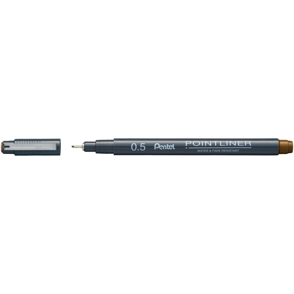 Pentel S20P-5SP Pigment Liner – 1 Stk., 0,5 mm, Sepia, wasserfest