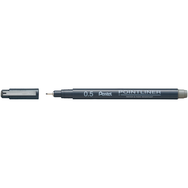 Pentel S20P-5N Pigment Liner – 0,5 mm, grau, 1 Stk., wasserfest