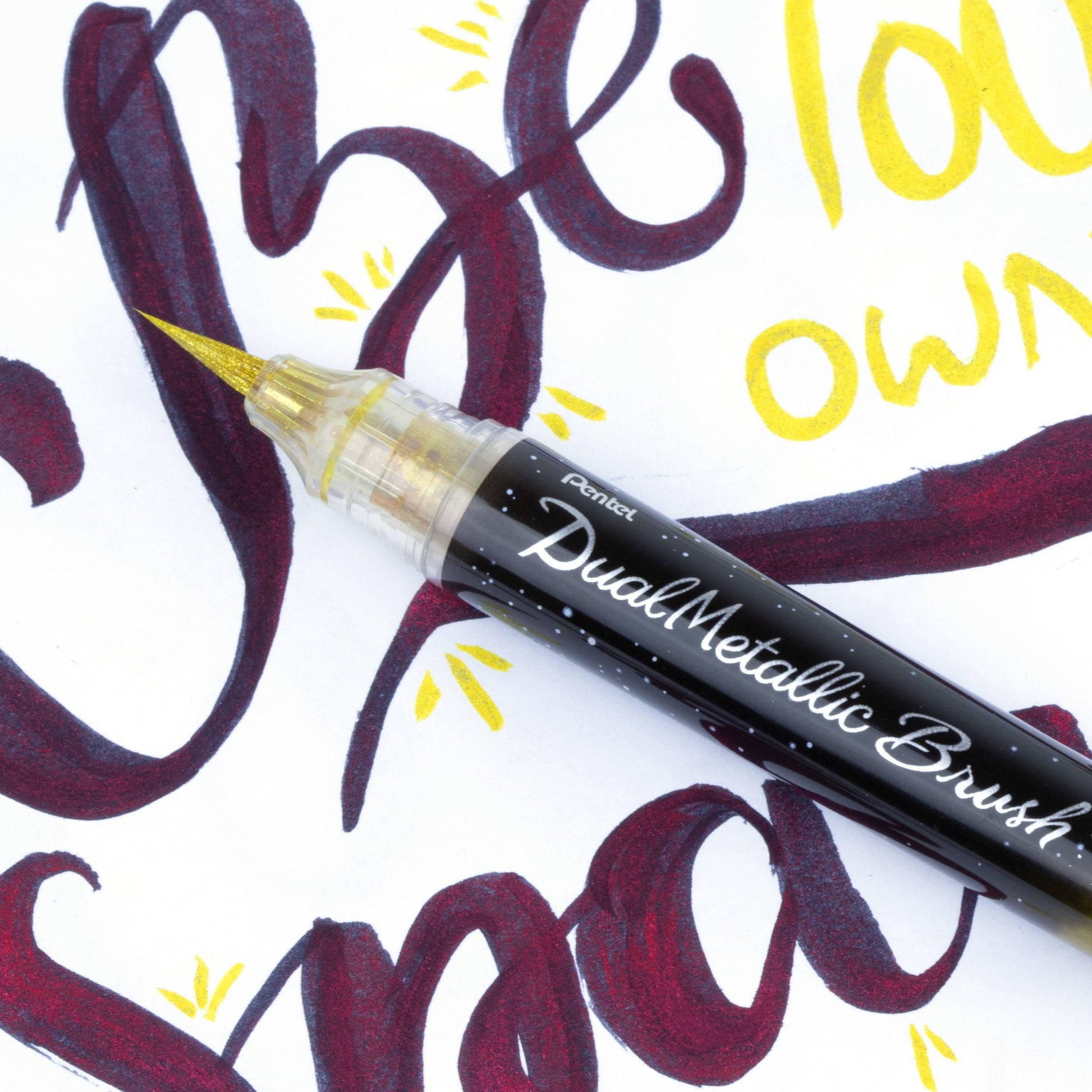 Pentel Pinselstift – farbig sortiert, 8er-Pack, Kunststoff, Effekttinte, für dunkles Papier