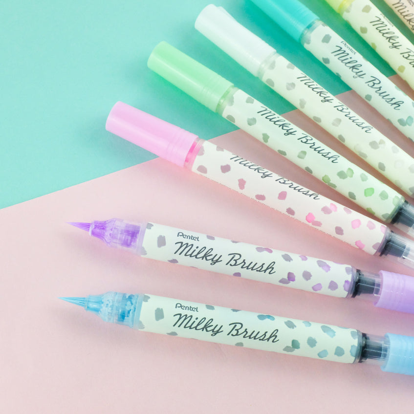 Pentel Milky Brush Pinselstift – wasserbasiert, pigmentiert, violett