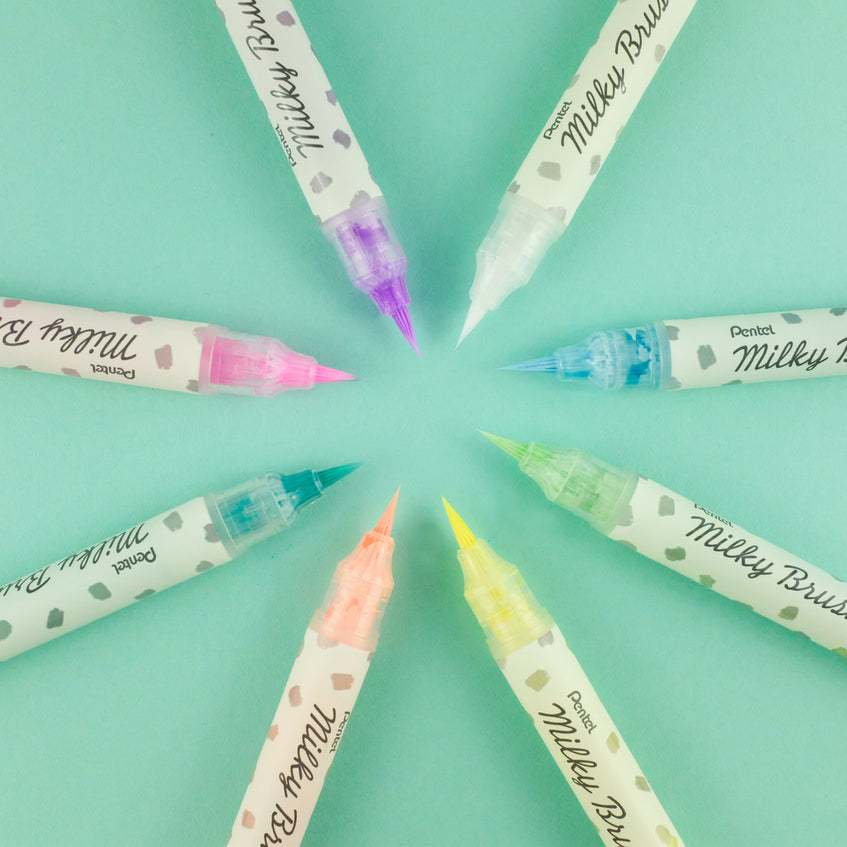 Pentel Milky Brush XGFH-PWX – Pinselstift – Pinselspitze, Nylon, Weiss, 1 Stück
