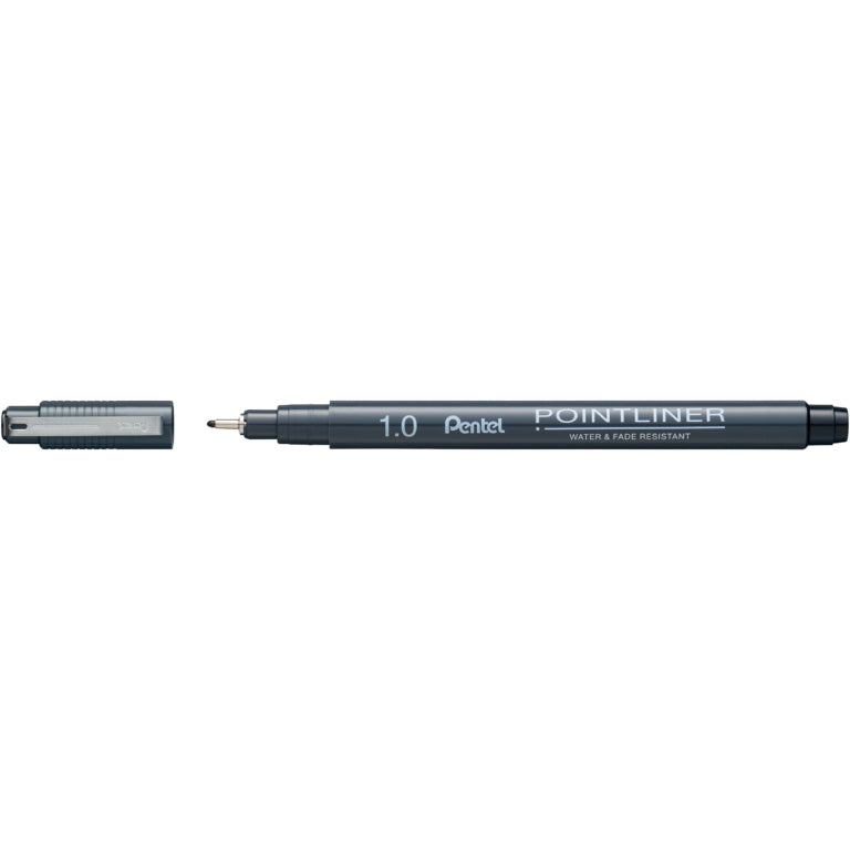 Pentel Pointliner Fineliner 1 mm – schwarz – wasserfest