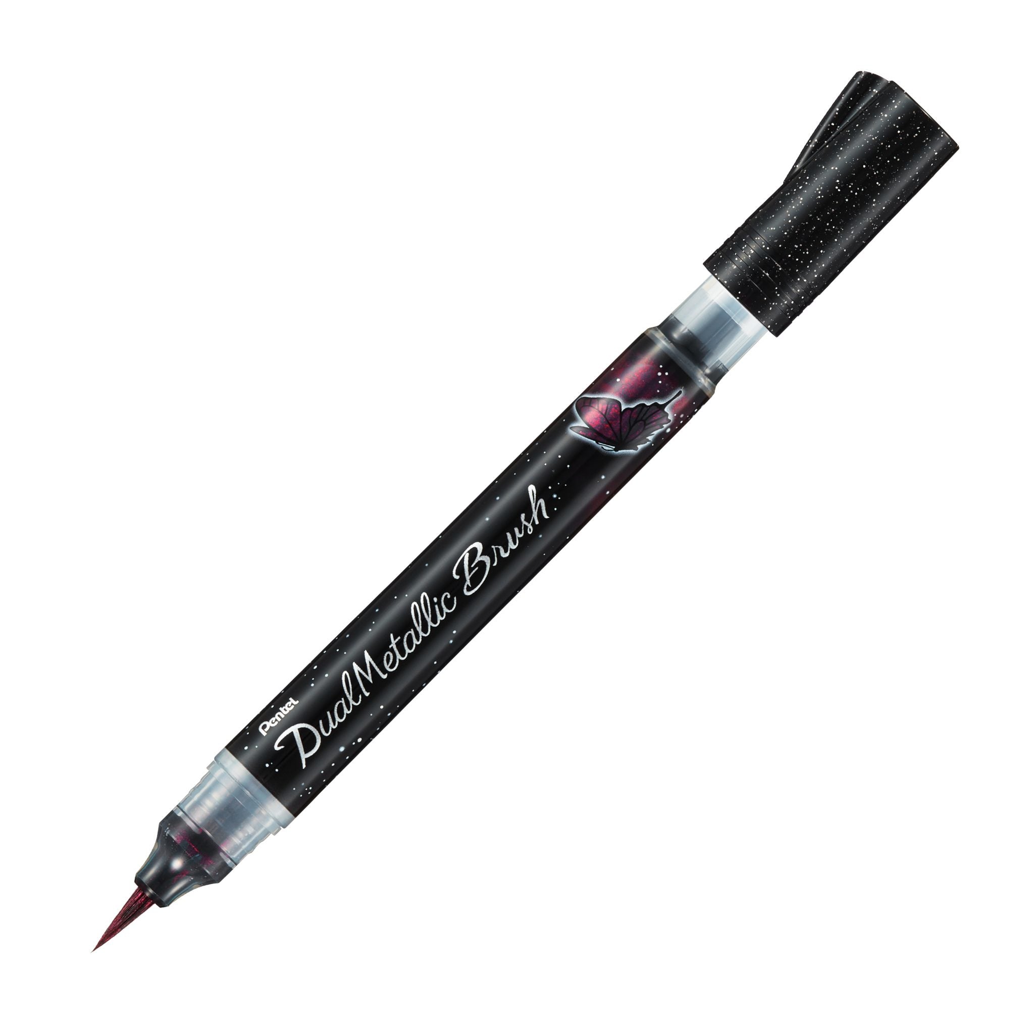 Pentel Dual Metallic Pinselstift – Pinselspitze, Metallic, Schwarz