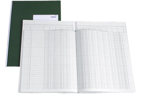 Simplex Statistikbuch A4, liniert, Fadenheftung, 160 Seiten, 100 g/m² – grün