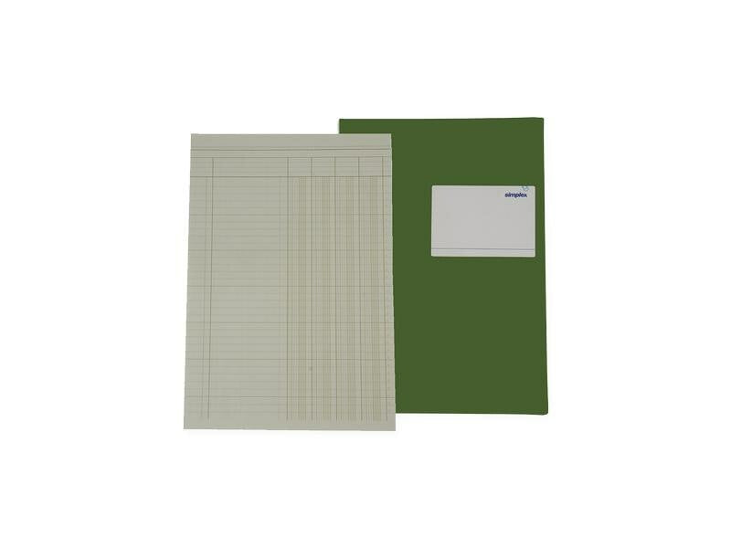 Simplex Statistikbuch A4, liniert, Fadenheftung, Softcover, 80 Seiten, 100 g/m² – Grün