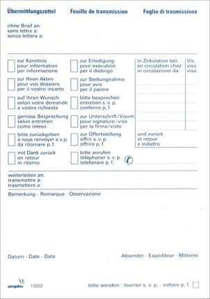 Simplex Formularblock – mehrsprachig, 70 Blätter, A6