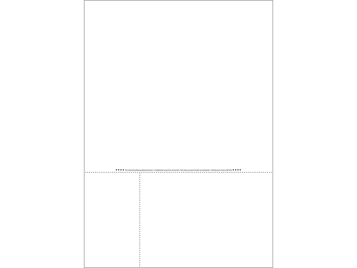 Simplex Rechnungsformular für QR-Rechnung – A4 – 90 g/m² – 1 Zahlteil – 1'000 Blatt – perforiert – FSC
