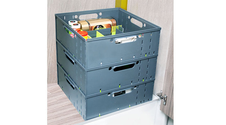 purVario Aufbewahrungsbox – Kunststoff – Anthrazit – 340 × 360 × 340 mm – 3er Set
