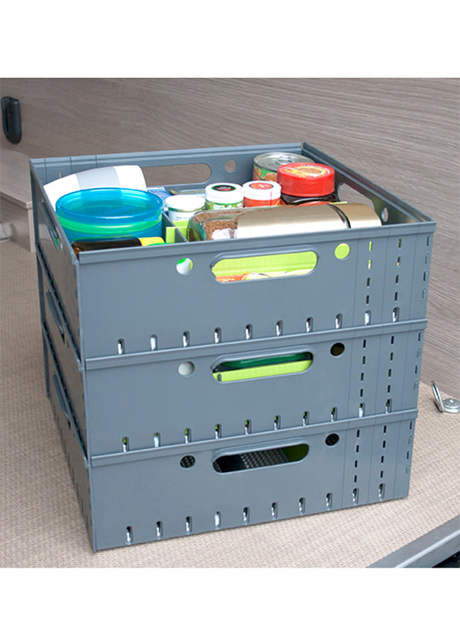 purVario Aufbewahrungsbox – Kunststoff – Anthrazit – 340 × 360 × 340 mm – 3er Set