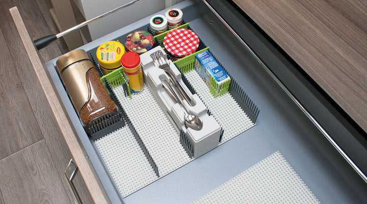 purVario Noppenplatte On-Top Ablageschale – für Organizer – grau – 340 × 15 × 340 mm
