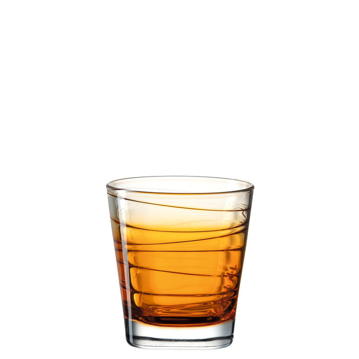 LEONARDO VARIO STRUKTUR Trinkglas – 0,25 l, Kalk-Natron-Glas, Orange, spülmaschinengeeignet, 6 Stück