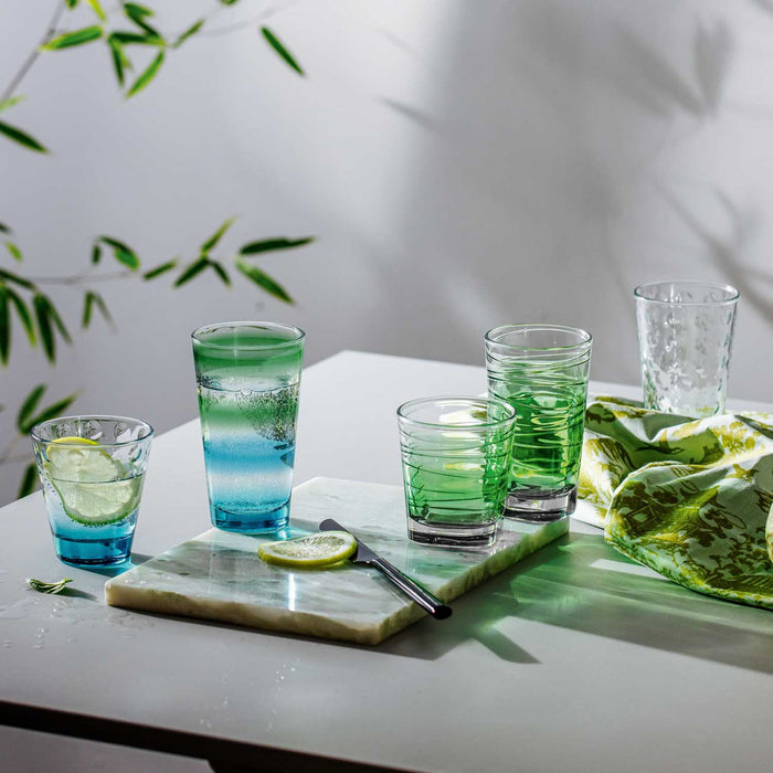 Leonardo Vario Struttura Trinkglas – 0,25 l, Glas, Grün, spülmaschinenfest, 6 Stück