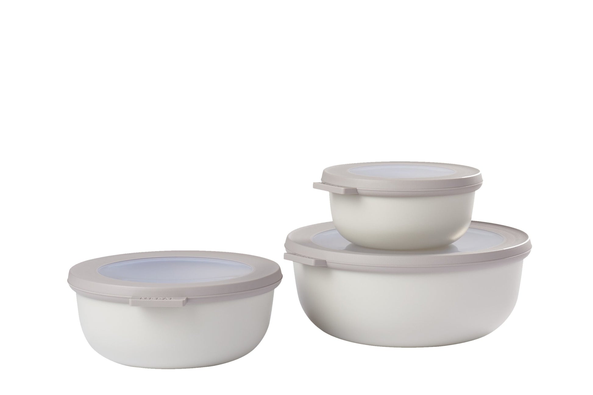 Mepal Cirqula – Vorratsdose 350 ml, 750 ml, 1,25 l, Ø 19,4 × 8 cm, PP/TPE, 3-teilig, weiss