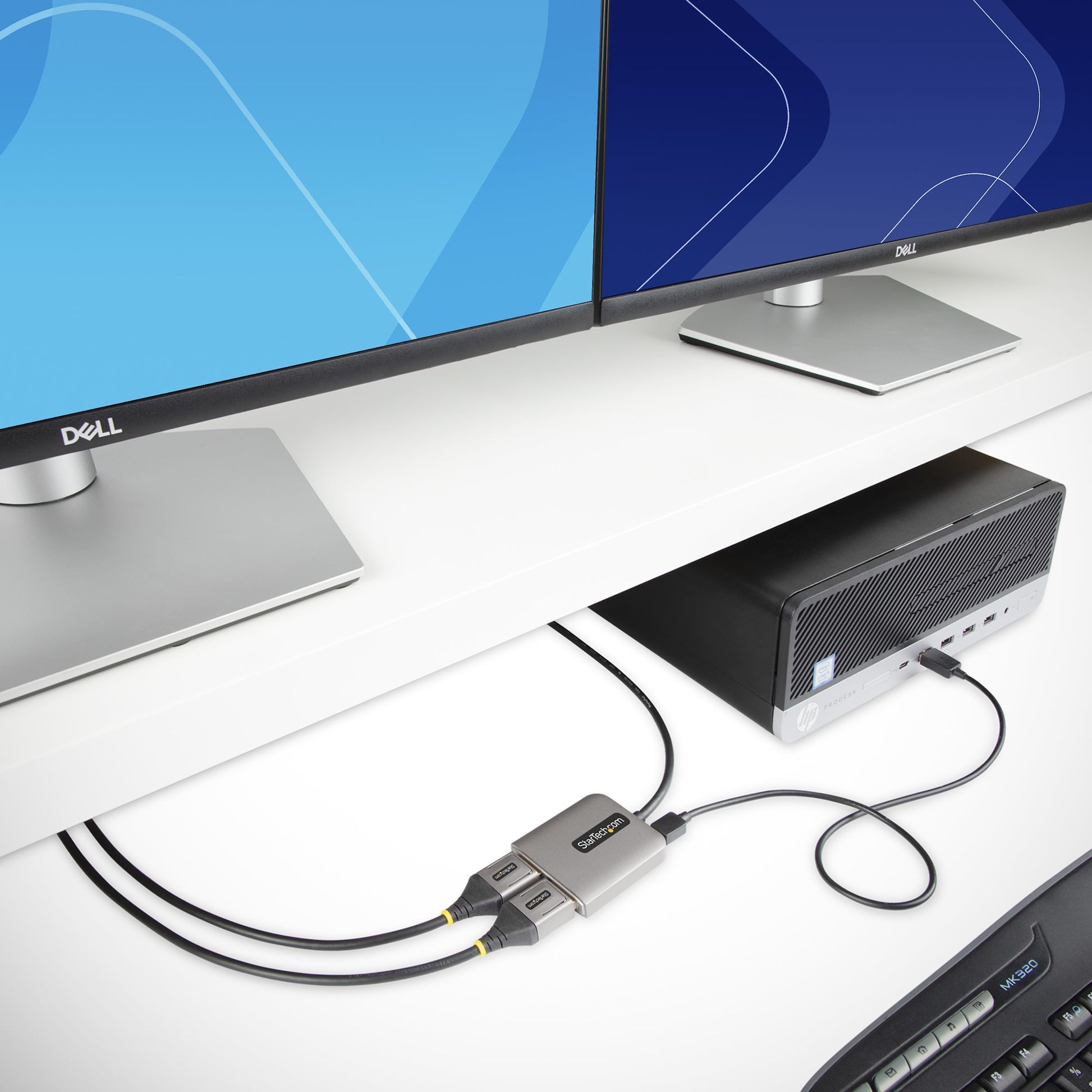StarTech.com MST-Hub DisplayPort zu 2× DVI – 4096 × 2160 @ 60 Hz, DP 1.4, 0,3 m, für Windows