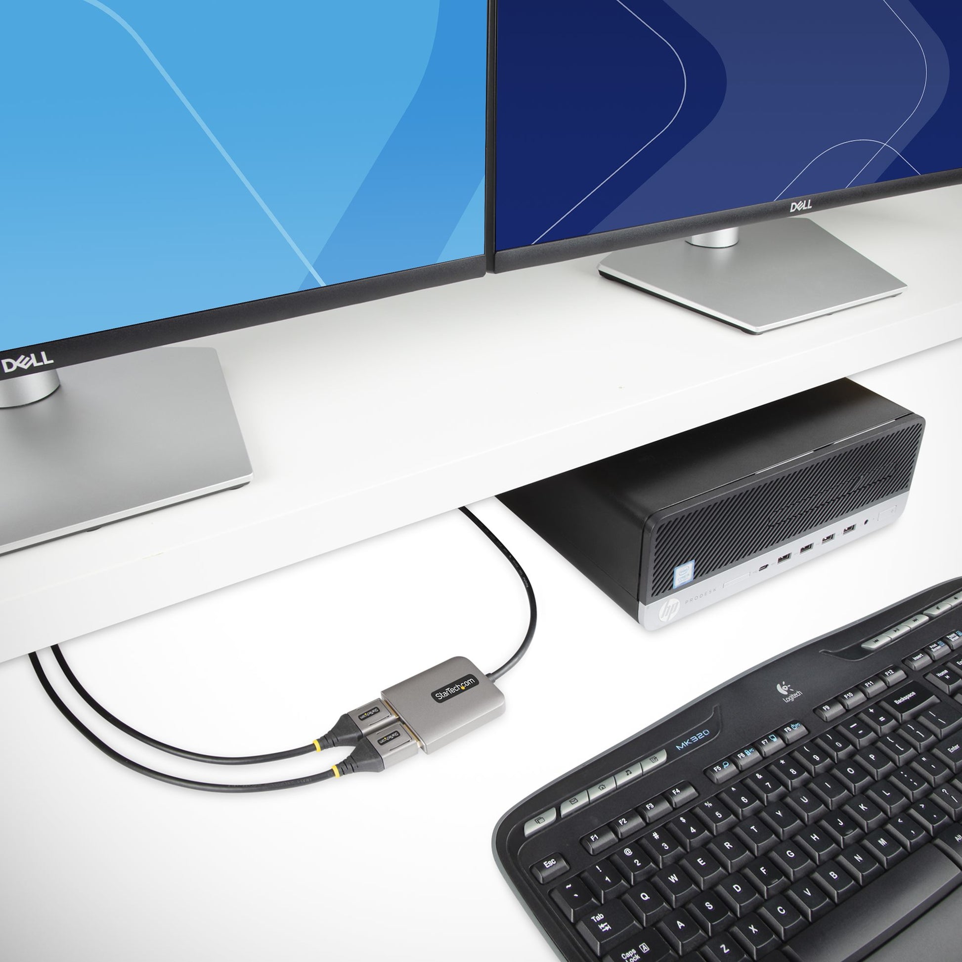 StarTech.com MST-Hub DisplayPort zu 2× DVI – 4096 × 2160 @ 60 Hz, DP 1.4, 0,3 m, für Windows