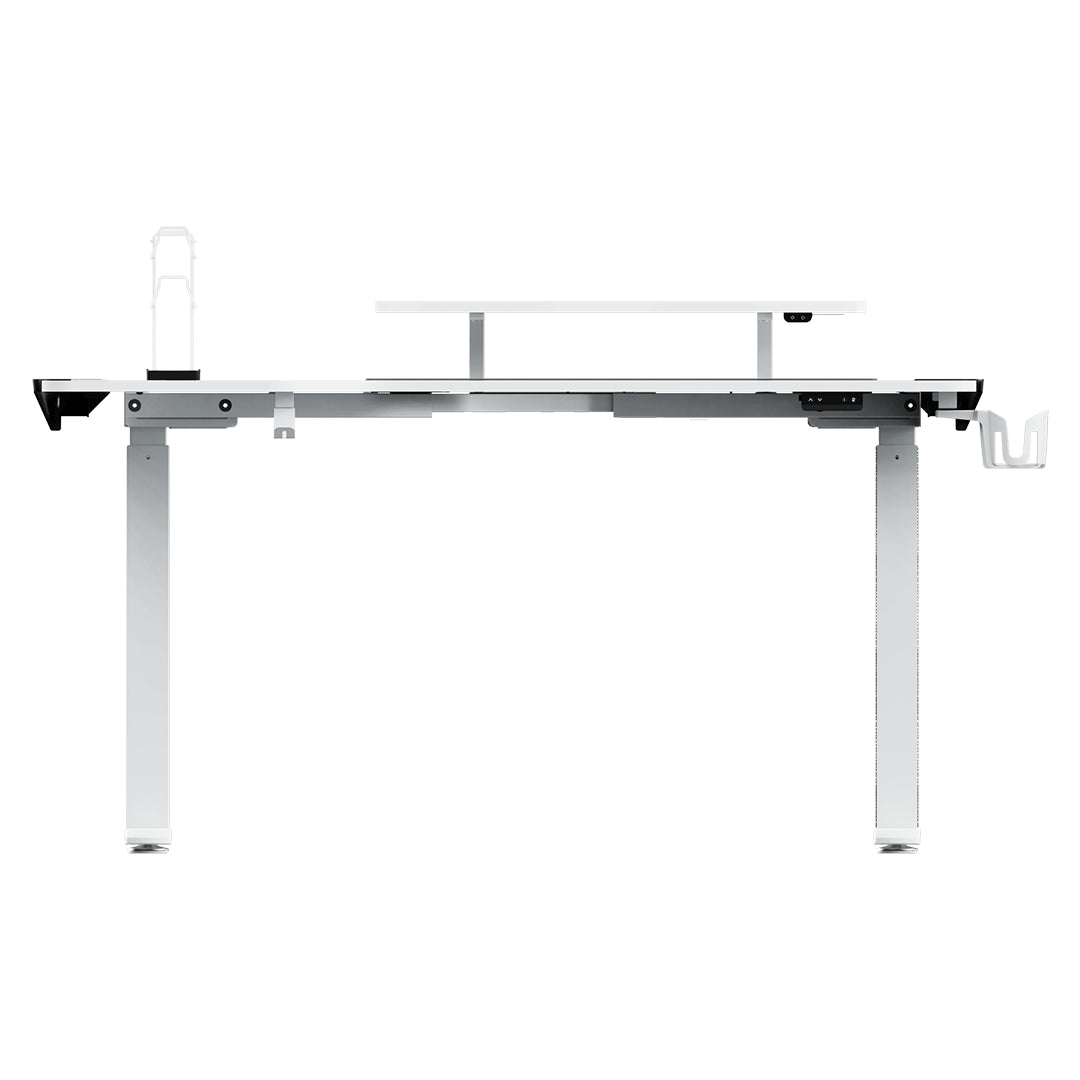 Ultradesk Winger Gaming-Tisch – höhenverstellbar, weiss, Stahl