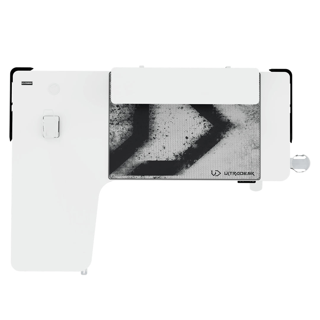Ultradesk Winger Gaming-Tisch – höhenverstellbar, weiss, Stahl