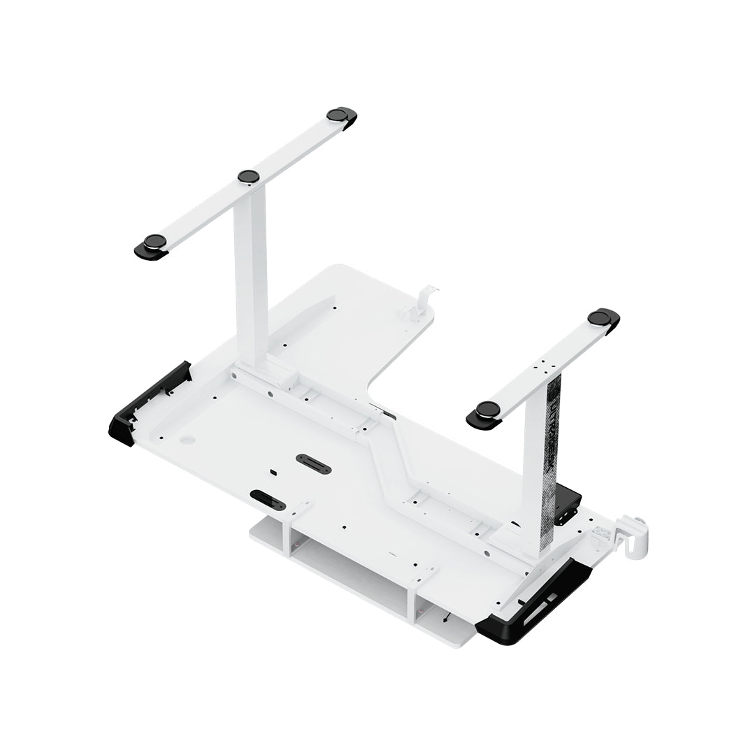 Ultradesk Winger Gaming-Tisch – höhenverstellbar, weiss, Stahl