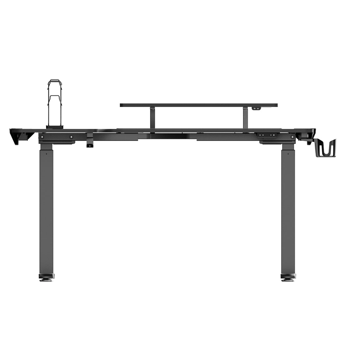 Ultradesk Winger Gaming-Tisch – 155 × 60 cm, höhenverstellbar, schwarz, Stahl
