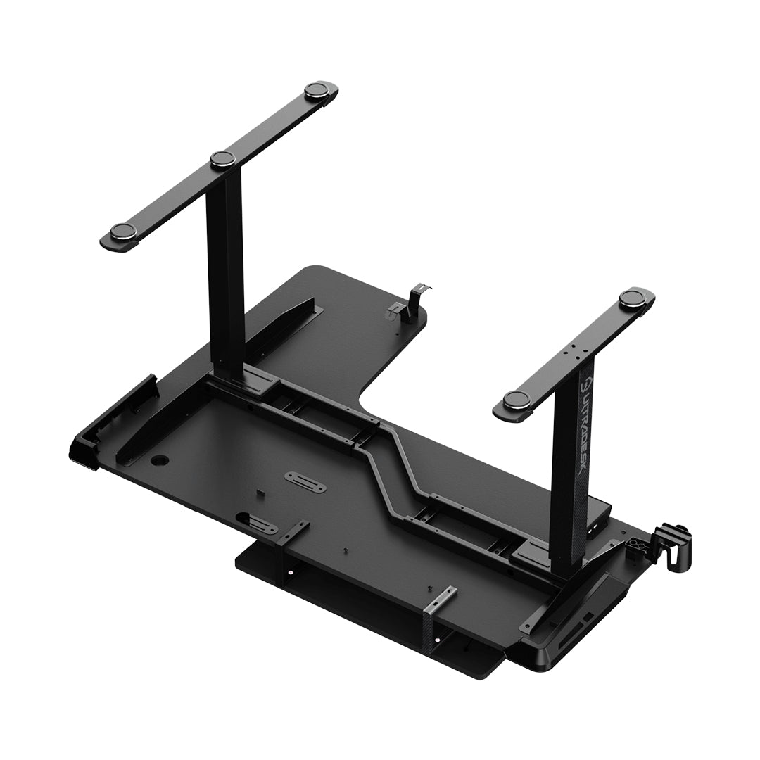 Ultradesk Winger Gaming-Tisch – 155 × 60 cm, höhenverstellbar, schwarz, Stahl