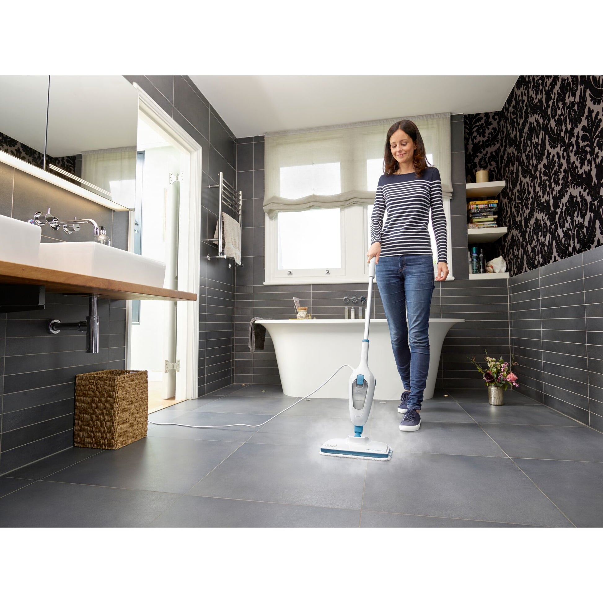 Black & Decker Dampfreiniger – 1300 W, 0,4 l, Netzbetrieb, Kabellänge 4,8 m