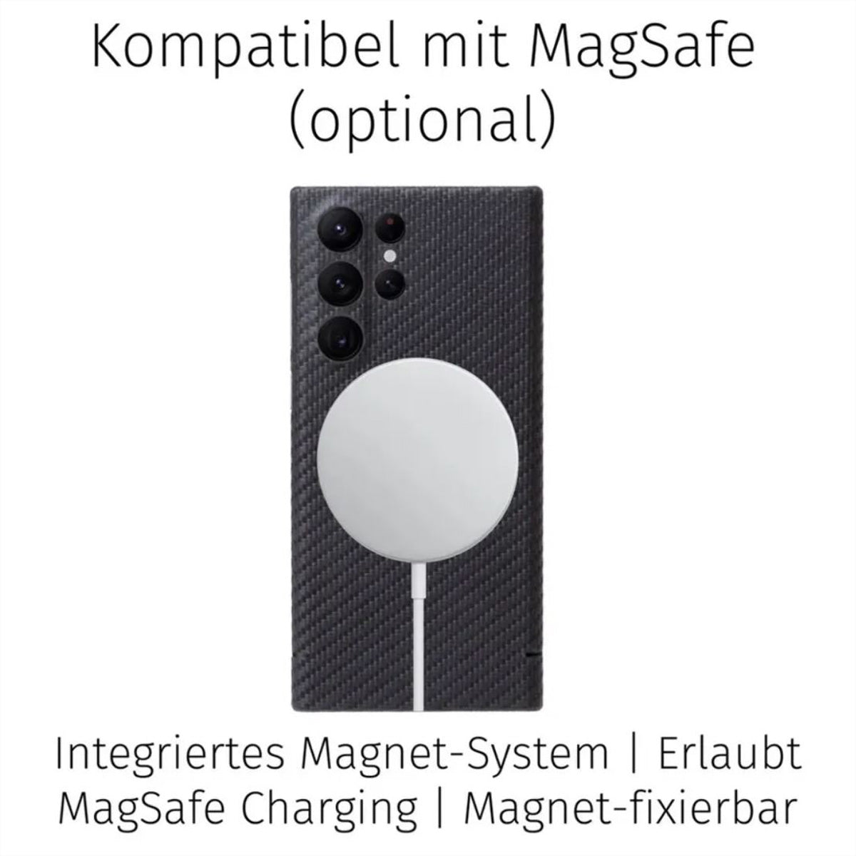 Filono Carbon Backcover für Apple iPhone 16 mit MagSafe, Carbon, Schwarz
