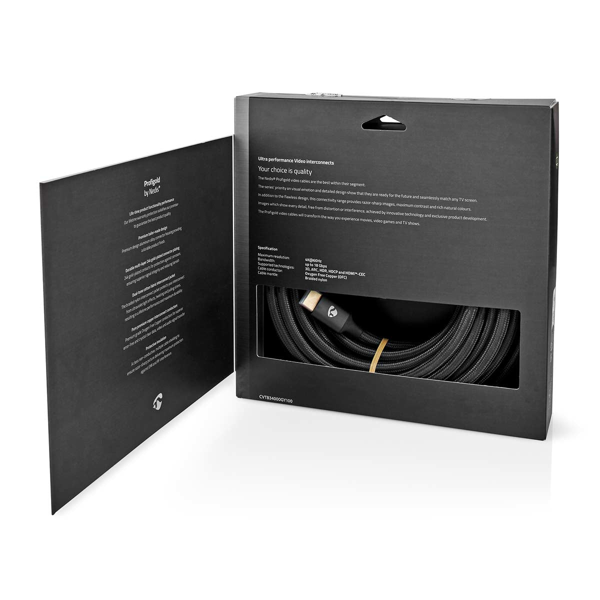 Nedis HDMI Kabel HDMI 2.0 4K 60 Hz – 10 m – HDR, ARC – Grau